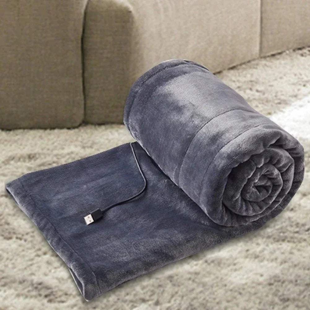 Heatease USB Heating Blanket – Portable 3-Level Heated Throw for Home, Office, and Travel Comfort