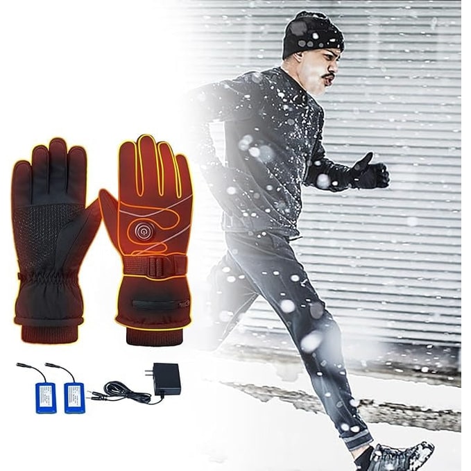 Plushley™ Heated Touchscreen Gloves with Fleece Lining and 3 Heat Levels