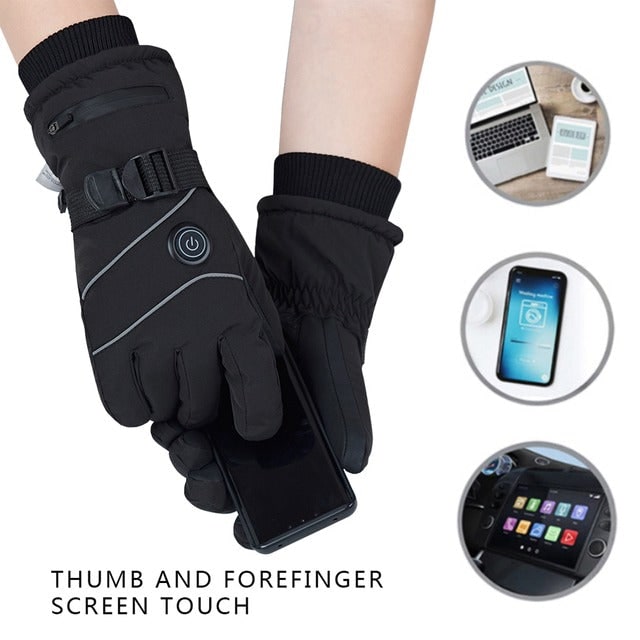 Plushley™ Heated Touchscreen Gloves with Fleece Lining and 3 Heat Levels