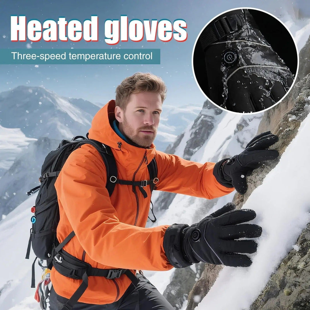 Plushley™ Heated Touchscreen Gloves with Fleece Lining and 3 Heat Levels
