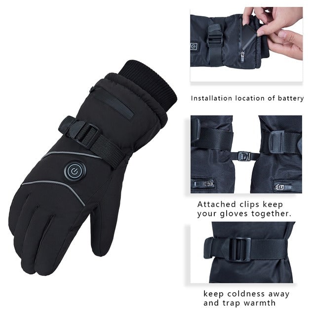 Plushley™ Heated Touchscreen Gloves with Fleece Lining and 3 Heat Levels