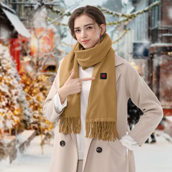 Plushley™ Heated Fleece Neck Scarf with LED Heat Indicator
