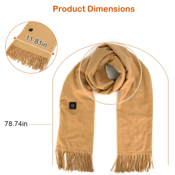 Plushley™ Heated Fleece Neck Scarf with LED Heat Indicator