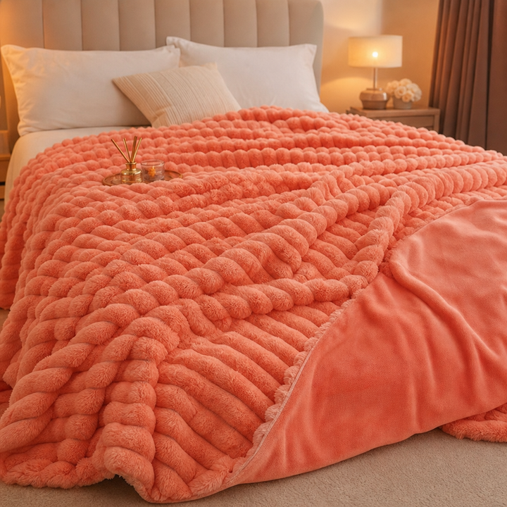 Two-Tone Reversible Plush Blanket – Fluffy Plush Meets Silky Velour