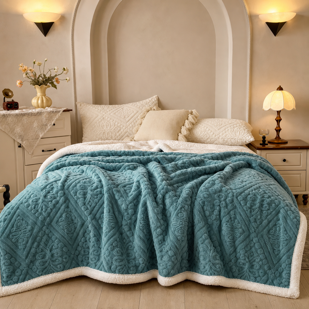 Double-Sided Embossed Throw Blanket – Soft Both Ways