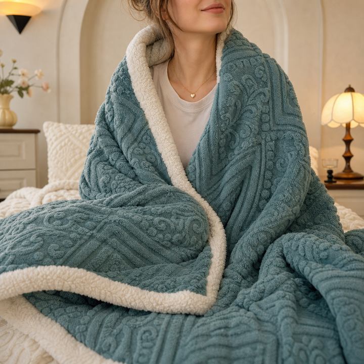 Double-Sided Embossed Throw Blanket – Soft Both Ways