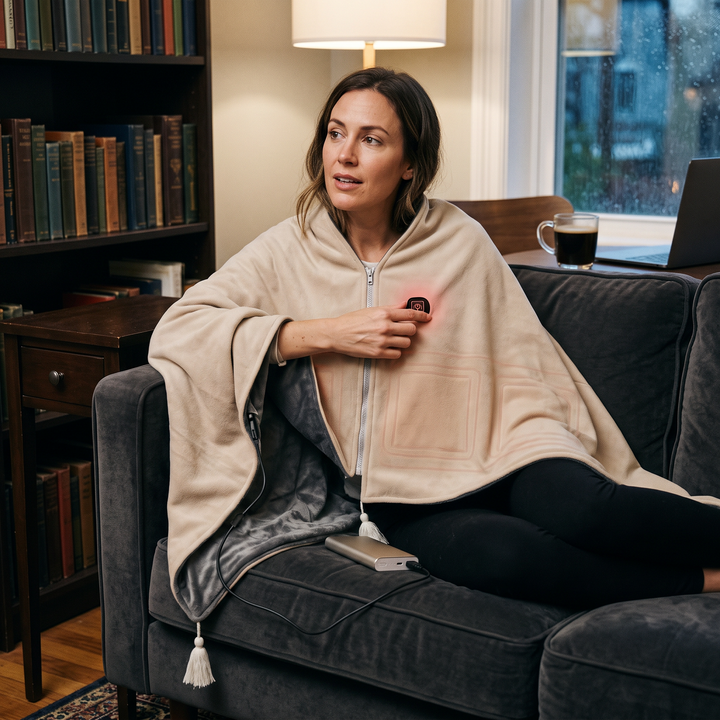 Heated Shawl Blanket - 8-Zone USB Heating, Portable, Office &amp; Camping