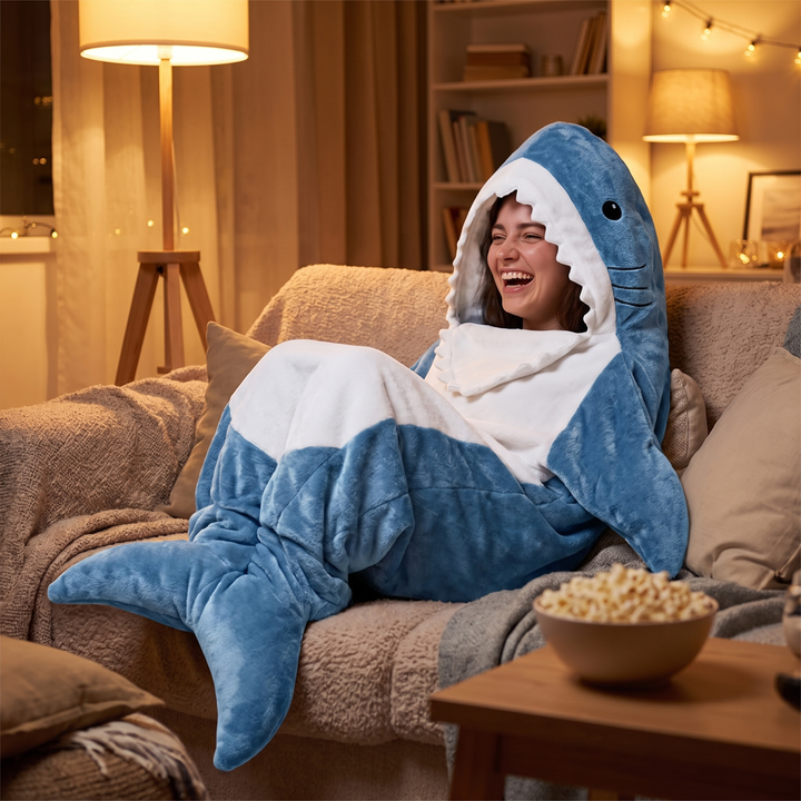 Wearable Shark Hoodie Blanket in Four Lengths for All Ages