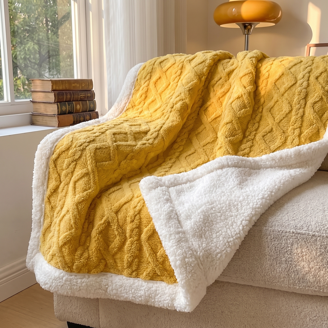 Reversible Brushed Sherpa Blanket – Heavy, Warm and Soft