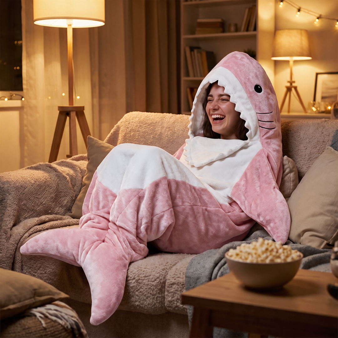 Wearable Shark Hoodie Blanket in Four Lengths for All Ages