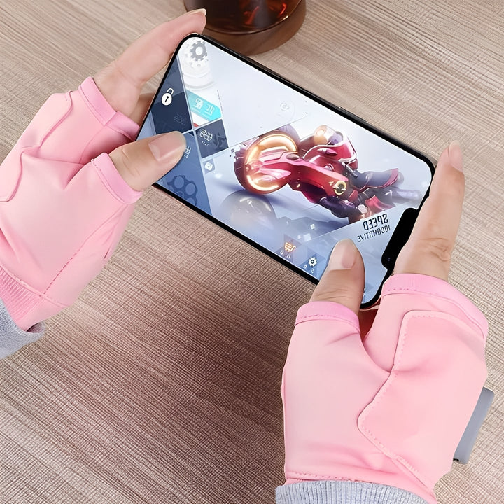 Plushley™ Fingerless Heated Gloves, USB-C Rechargeable, 3 Settings