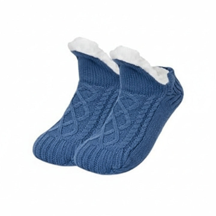Fleece-Lined Thermal Socks with Non-Slip Silicone Grips