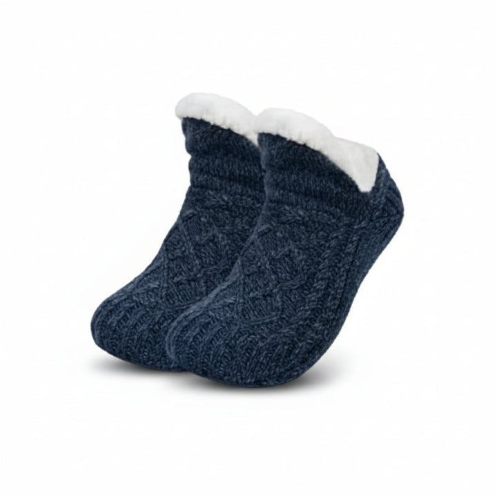 Fleece-Lined Thermal Socks with Non-Slip Silicone Grips