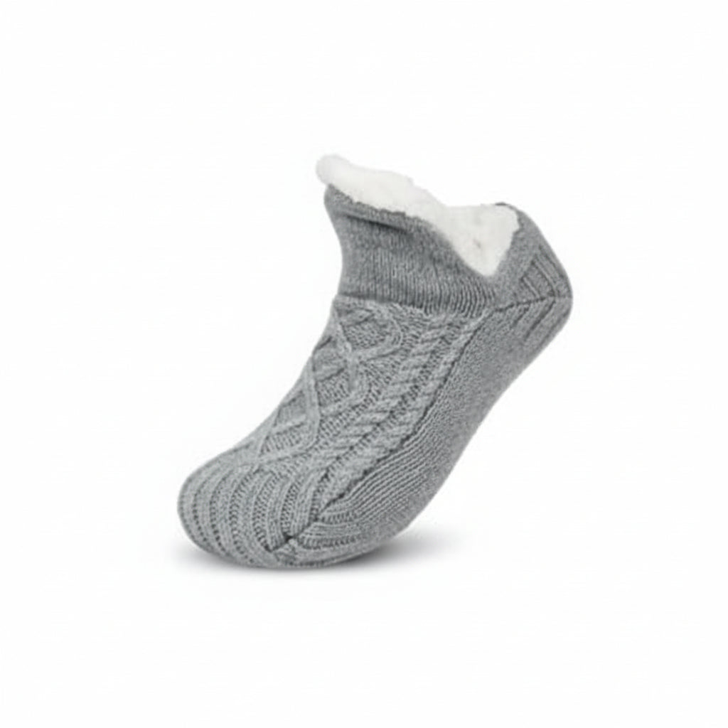 Fleece-Lined Thermal Socks with Non-Slip Silicone Grips