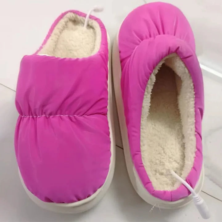 Plushley™ USB Heated Slippers with Non-Slip Sole, Plush Lined