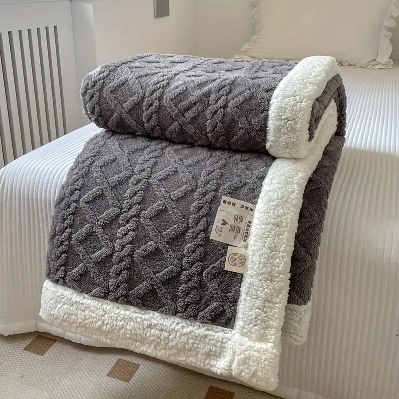 Reversible Brushed Sherpa Blanket – Heavy, Warm and Soft