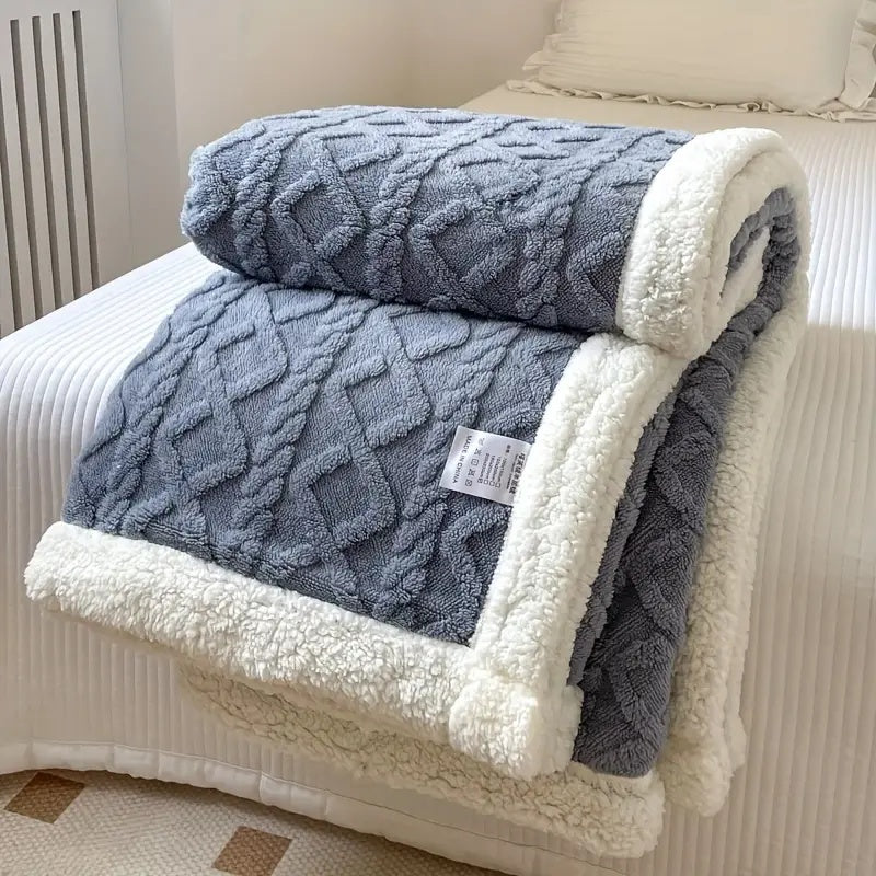 Reversible Brushed Sherpa Blanket – Heavy, Warm and Soft