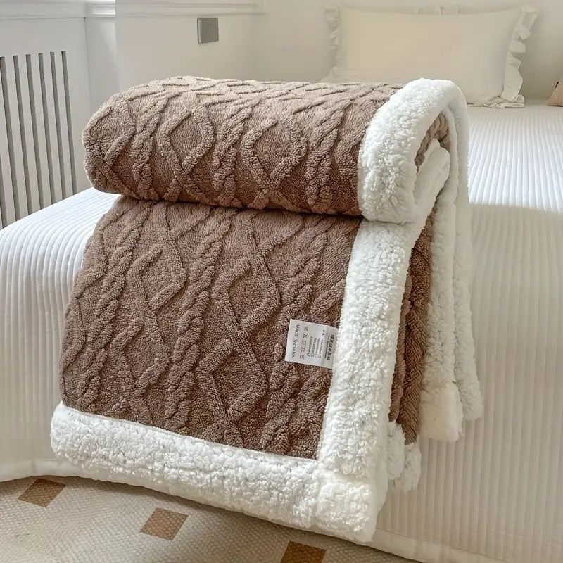 Reversible Brushed Sherpa Blanket – Heavy, Warm and Soft