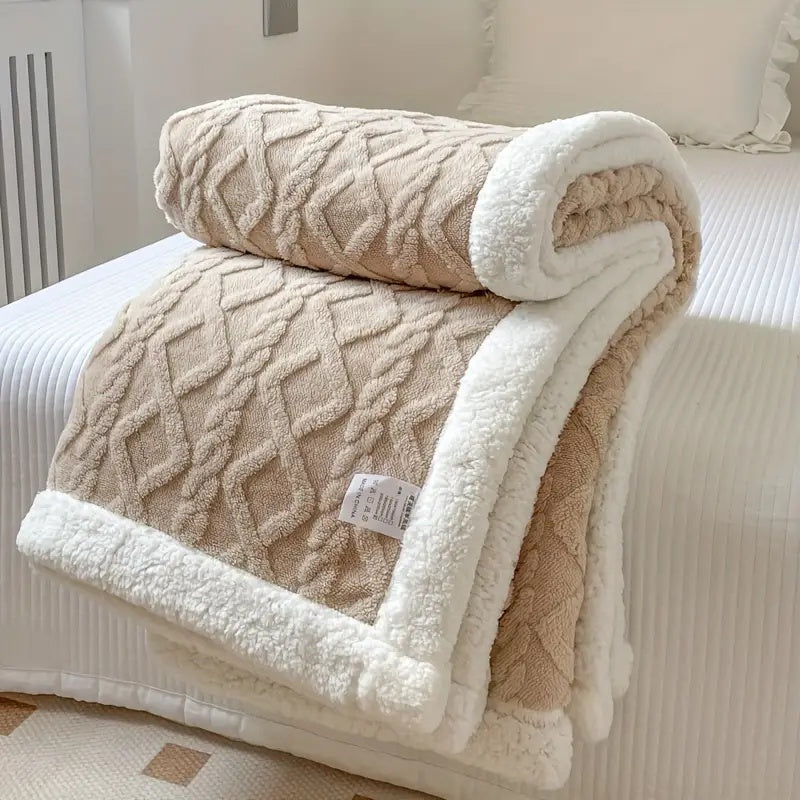 Reversible Brushed Sherpa Blanket – Heavy, Warm and Soft
