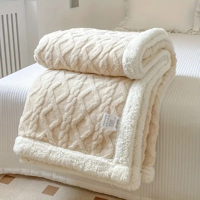 Reversible Brushed Sherpa Blanket – Heavy, Warm and Soft