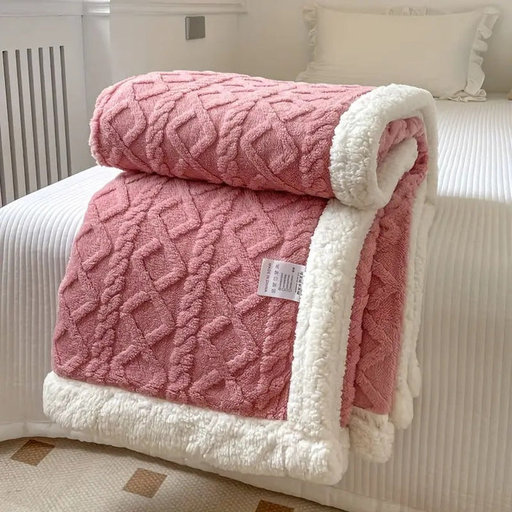 Reversible Brushed Sherpa Blanket – Heavy, Warm and Soft