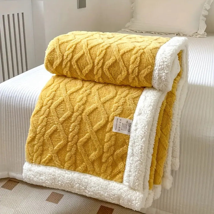 Reversible Brushed Sherpa Blanket – Heavy, Warm and Soft