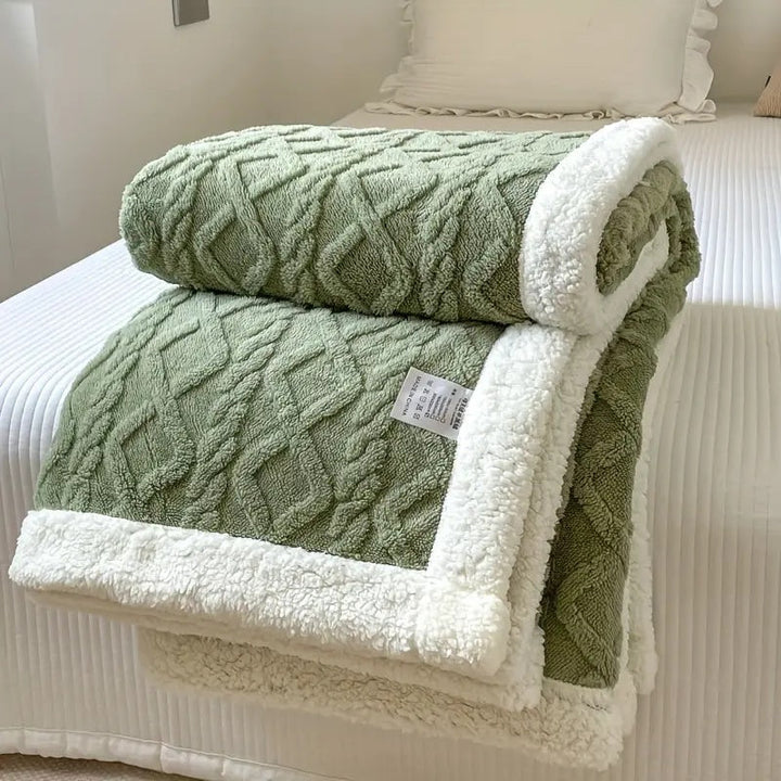 Reversible Brushed Sherpa Blanket – Heavy, Warm and Soft