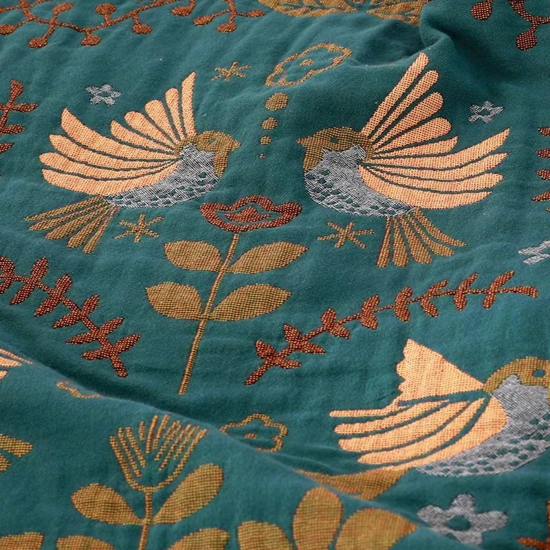 Elegant Teal &amp; Cream Reversible Decorative Blanket
