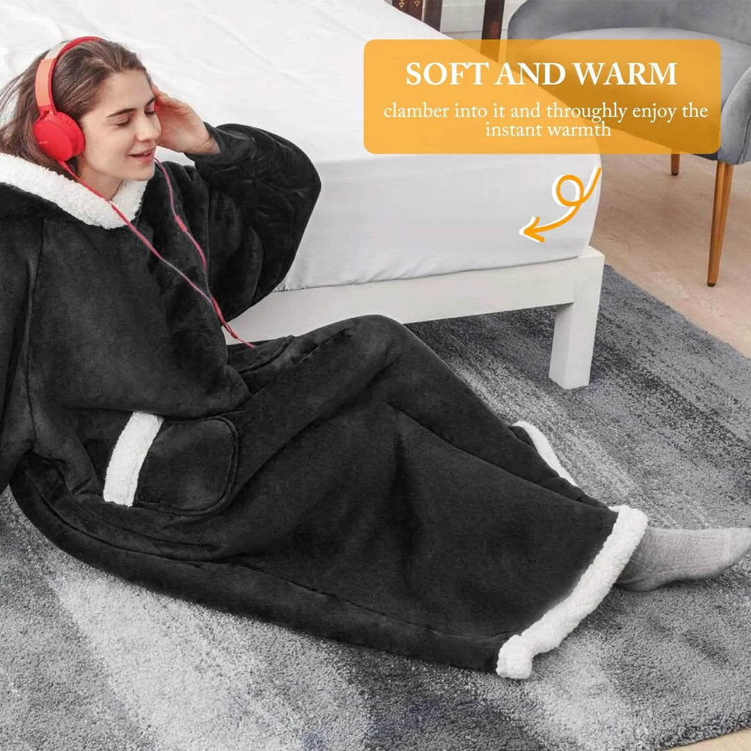 Giant Oversized Hoodie Blanket in Thick Brushed Fleece
