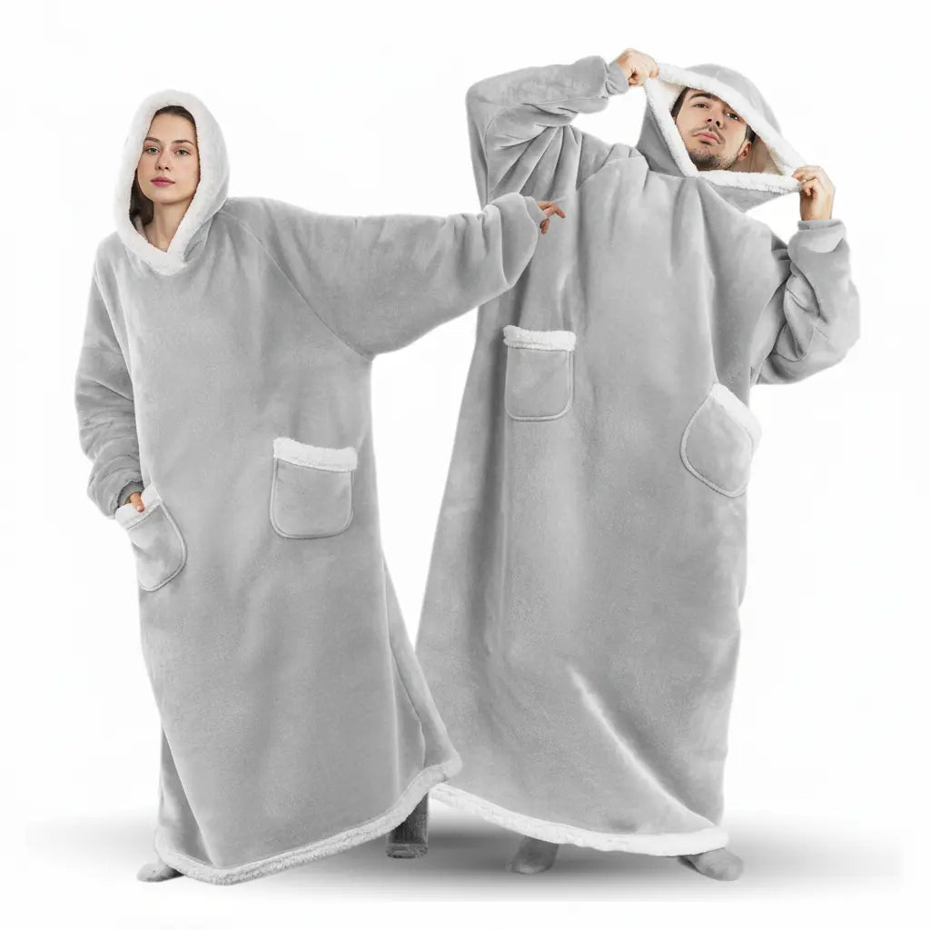 Giant Oversized Hoodie Blanket in Thick Brushed Fleece
