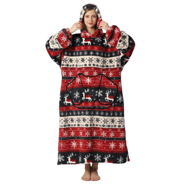 Long Wearable Blanket Hoodie with Sleeves