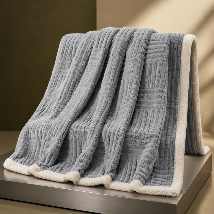 Cotton Geometric Throw Blanket With a Soft Plush Reverse