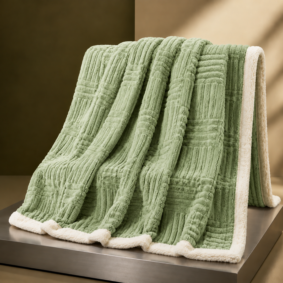 Cotton Geometric Throw Blanket With a Soft Plush Reverse