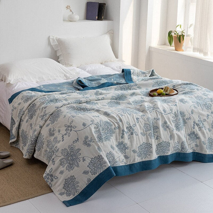 Soft Japanese Cotton Throw Blanket with Anti-Pilling Finish
