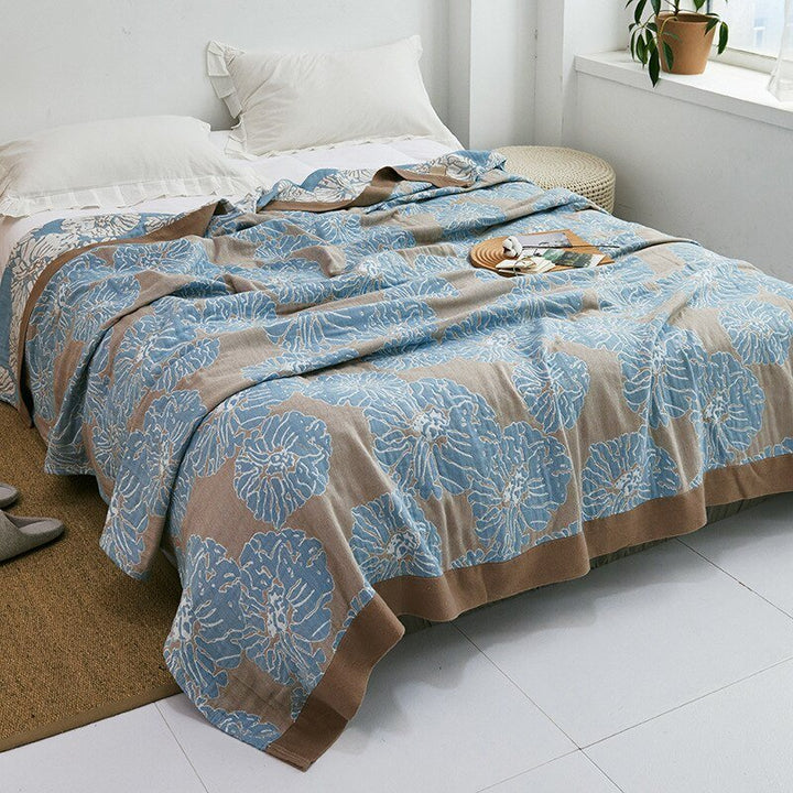 Soft Japanese Cotton Throw Blanket with Anti-Pilling Finish