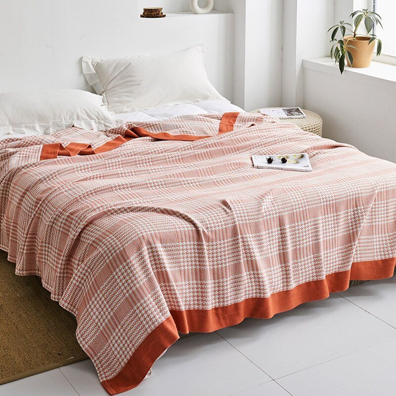 Soft Japanese Cotton Throw Blanket with Anti-Pilling Finish