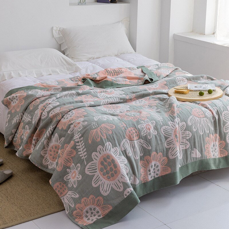 Soft Japanese Cotton Throw Blanket with Anti-Pilling Finish