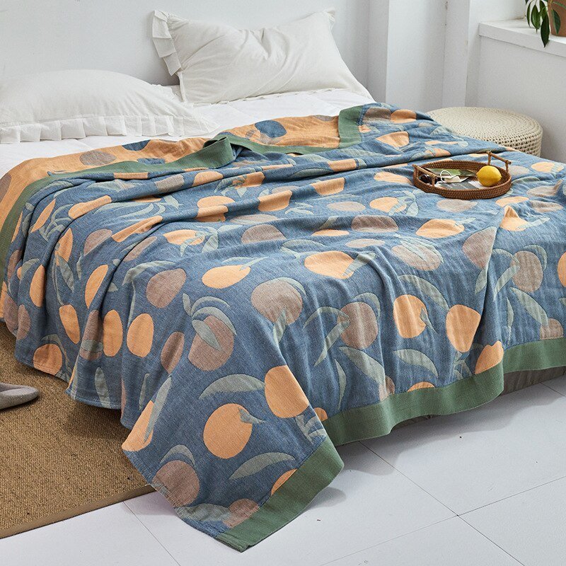 Soft Japanese Cotton Throw Blanket with Anti-Pilling Finish