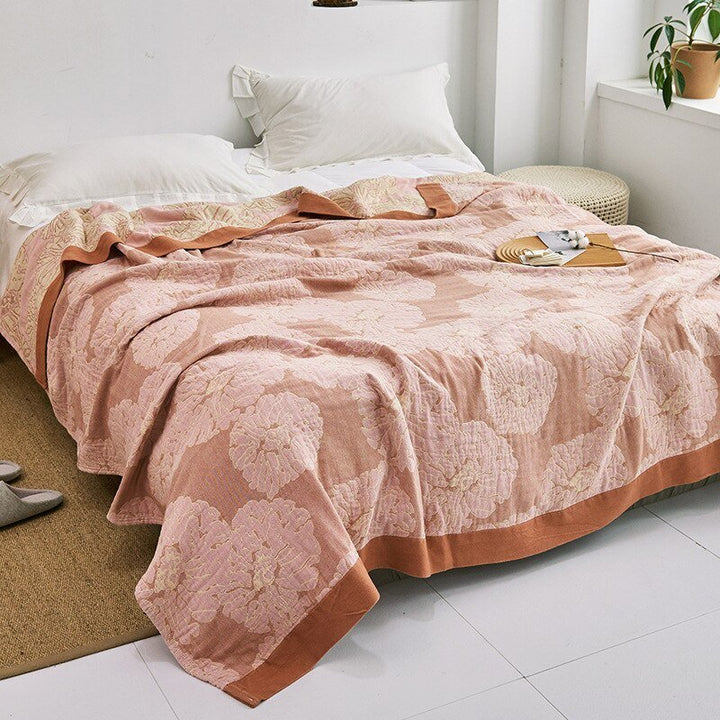 Soft Japanese Cotton Throw Blanket with Anti-Pilling Finish