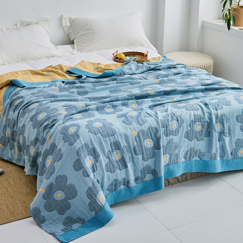 Soft Japanese Cotton Throw Blanket with Anti-Pilling Finish