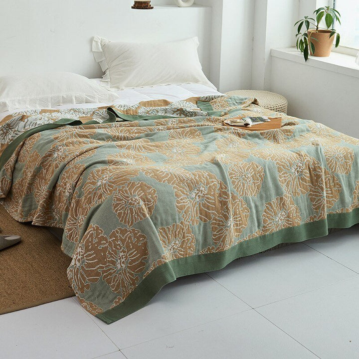 Soft Japanese Cotton Throw Blanket with Anti-Pilling Finish