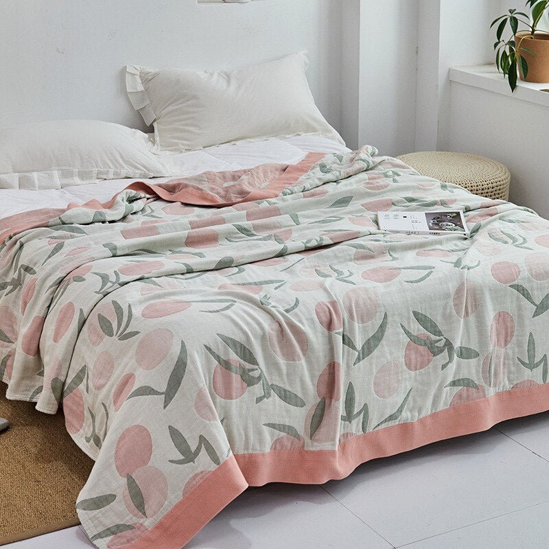 Soft Japanese Cotton Throw Blanket with Anti-Pilling Finish