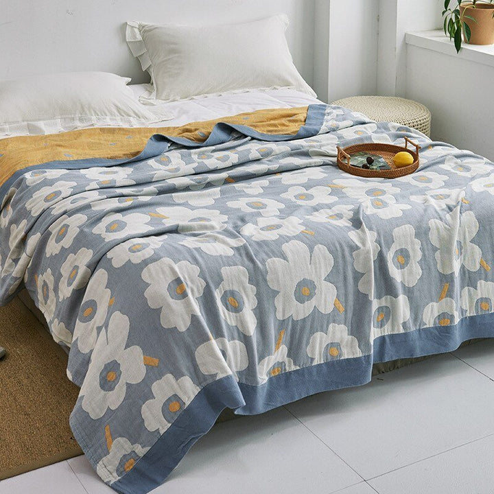Soft Japanese Cotton Throw Blanket with Anti-Pilling Finish