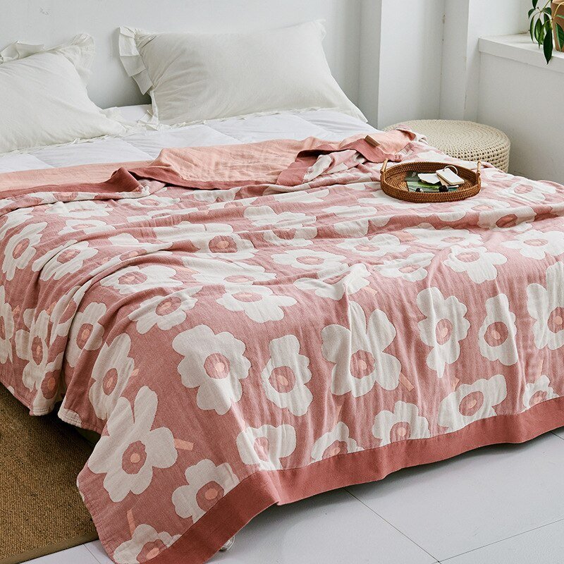 Soft Japanese Cotton Throw Blanket with Anti-Pilling Finish