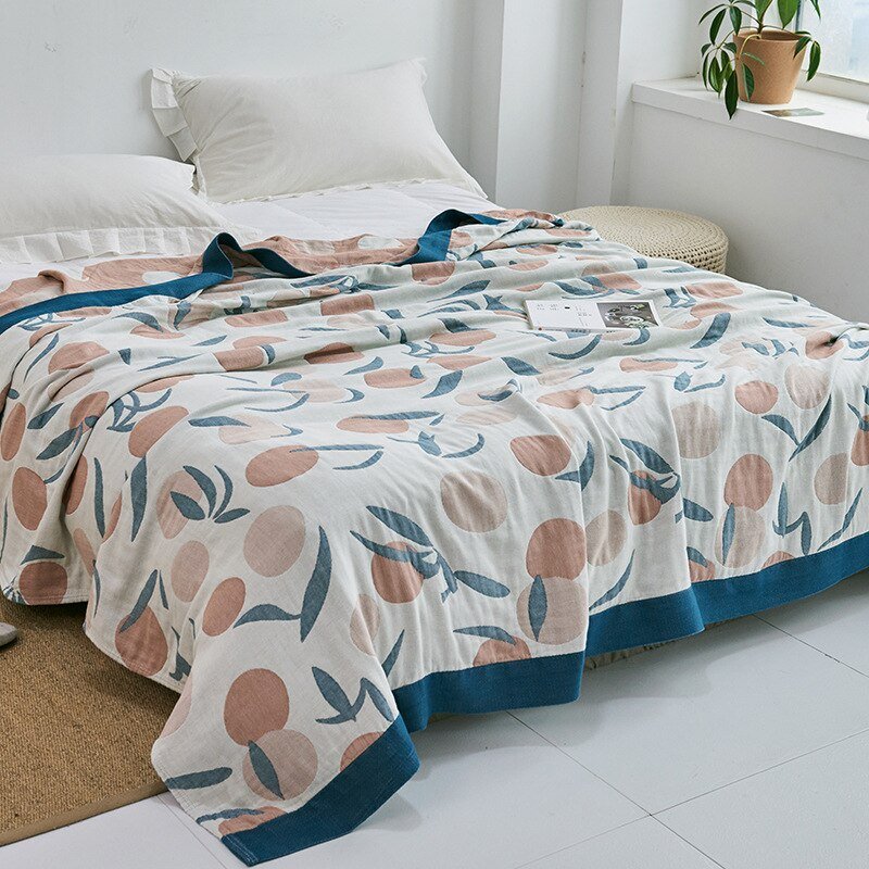 Soft Japanese Cotton Throw Blanket with Anti-Pilling Finish