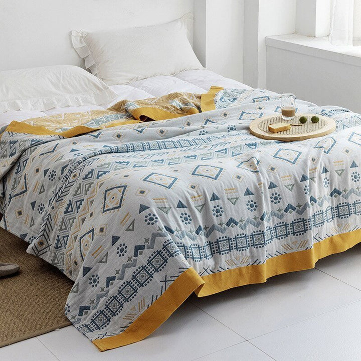 Soft Japanese Cotton Throw Blanket with Anti-Pilling Finish
