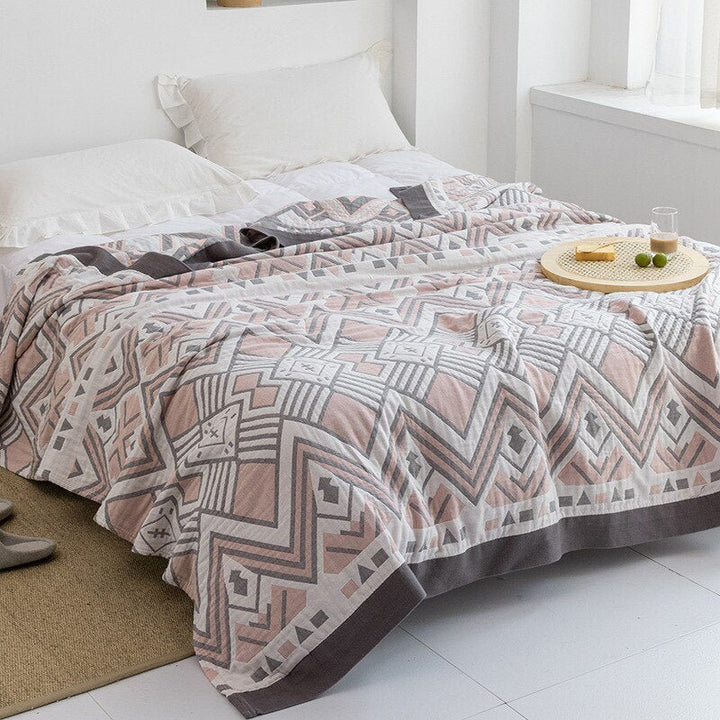 Soft Japanese Cotton Throw Blanket with Anti-Pilling Finish