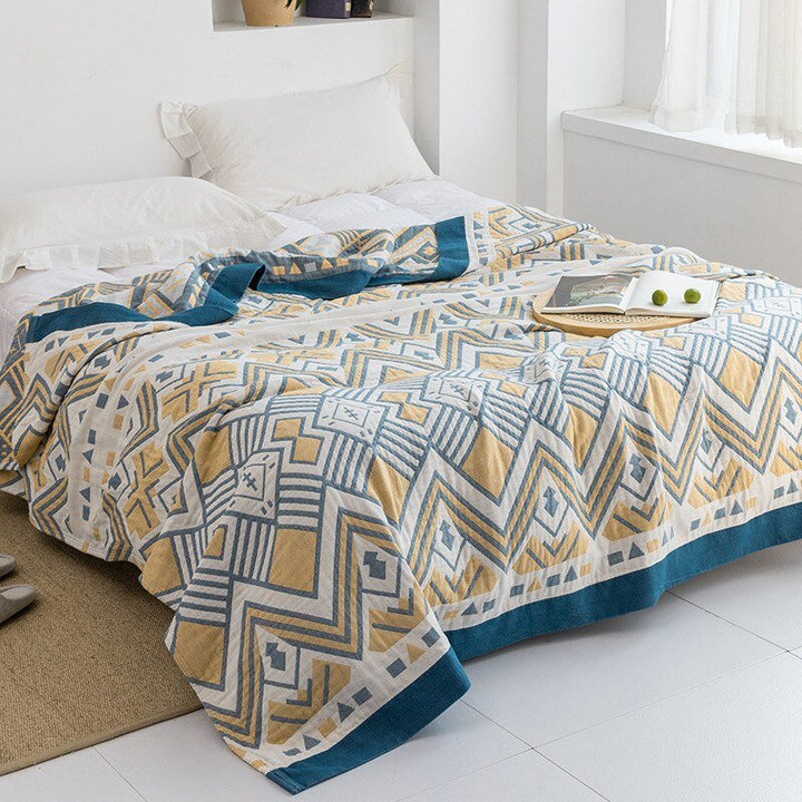 Soft Japanese Cotton Throw Blanket with Anti-Pilling Finish