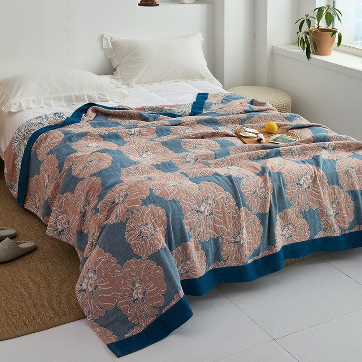 Soft Japanese Cotton Throw Blanket with Anti-Pilling Finish
