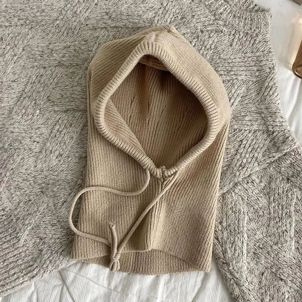Knit Hooded Balaclava and Neck Warmer in Soft Cashmere Knit